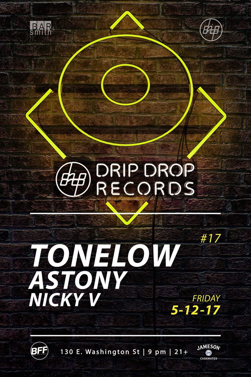 DripDropRecs's tweet photo. Don't miss @TonelowMusic in the @BarSmithPHX main room Friday! Support from #Astony and #NickyV 💧🔊

@treasurefingers on the roof!!
#BFF 🍾🔥 https://t.co/IM7TzmibrR