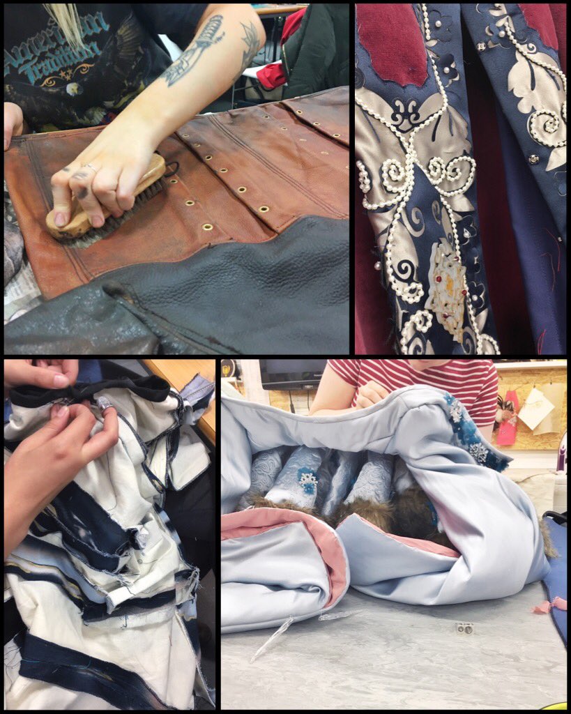 HuCostume's tweet photo. It's all hands to the fabric #costumes in the run up to @ADAHuddersfield #HuddCWT17 graduate costume show 16/6/17 at @HUDcostume @theLBT https://t.co/UNb5G6Ku8E