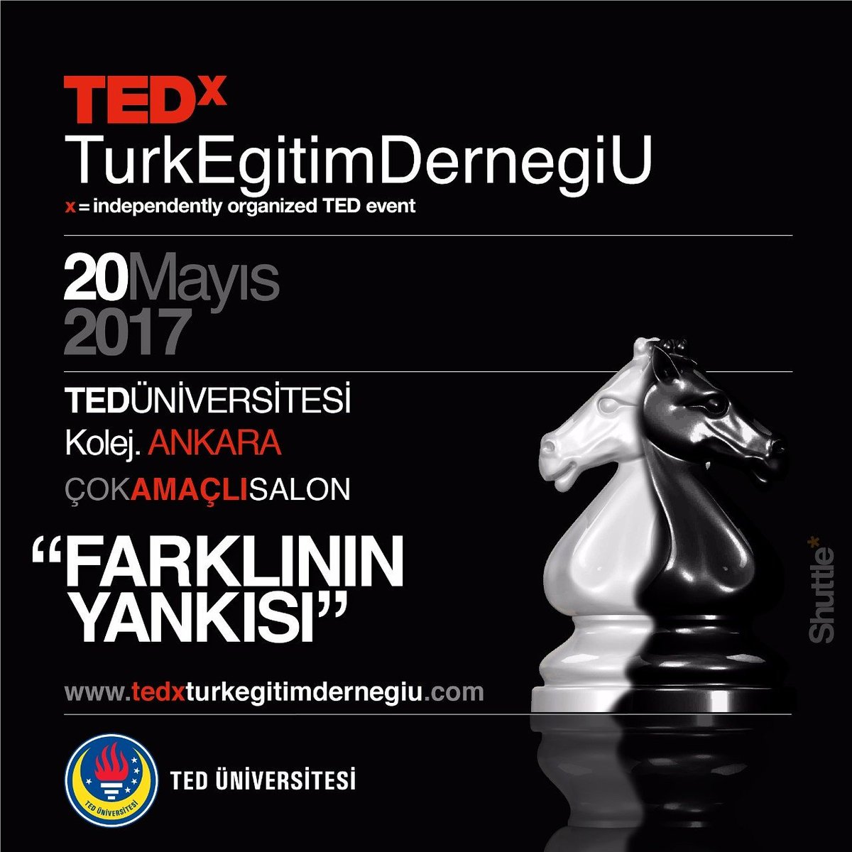 TEDÜ Öğrenci Konseyi'nin öncülüğünde bir araya gelen TEDxTEDU ekibi, 20 Mayıs'ta bir TEDx organizasyonu gerçekleştirecek.
Beklemede kalın!