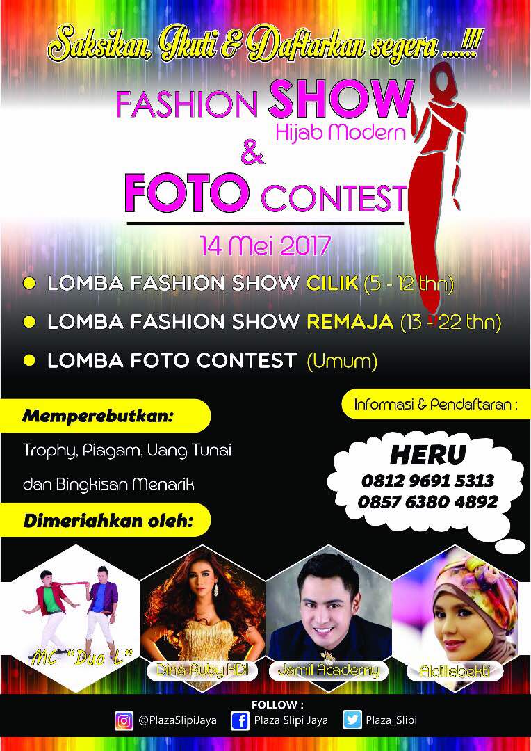 jngAn lupa ya tgl 14 Mei 2017 kami hadir di plaza Slipi . Ada duo L (yoga Pluto &amp; palu butung)  lohhh dan juga artis lainnya hee.