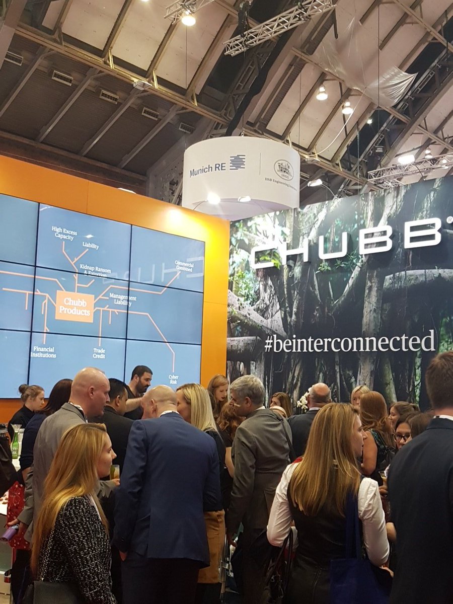 Busy <a href="/ChubbEurope/">Chubb Europe</a> stand at #BIBA2017 , Come and join us for a cocktail! #beinterconnected