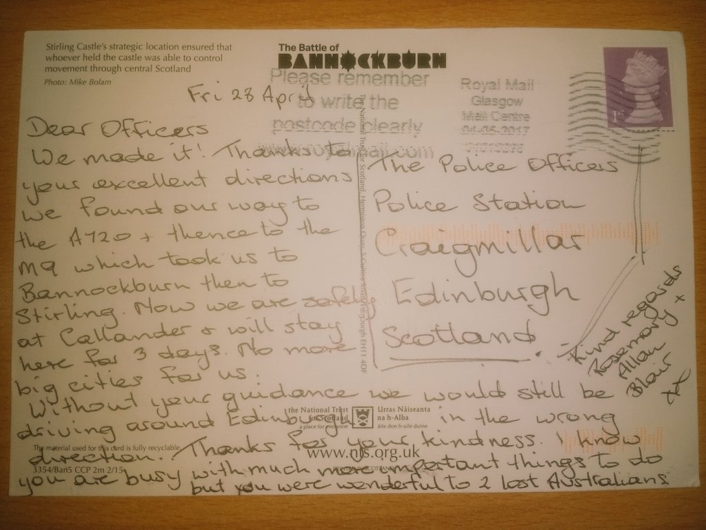 PSOSNEEdinburgh's tweet photo. Couldn't resist tweeting this. It gave us a wee warm glow. We hope Rosemary, Alan &amp; Blair enjoy their @VisitScotland #thanksforsayingthanks https://t.co/GhXUVT66jD