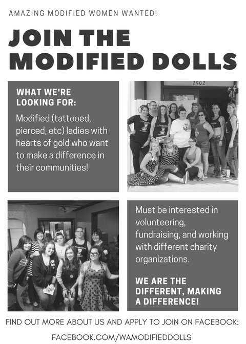 WAModifiedDolls's tweet photo. Do you have what it takes to be a #modifieddoll? We're looking for ladies with hearts of gold to join the WA chapter! #volunteer #giveback https://t.co/Zg1yeOAupA