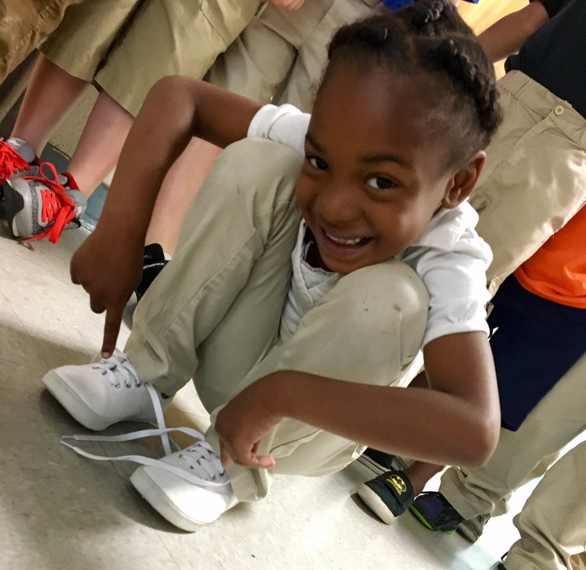 AMThublin's tweet photo. When a Kindergartener says "Ms. Ashley, please report that I have new shoes" what else am I supposed to do? #SchoolPR #RCSStudentsFirst https://t.co/w2crsspO9h