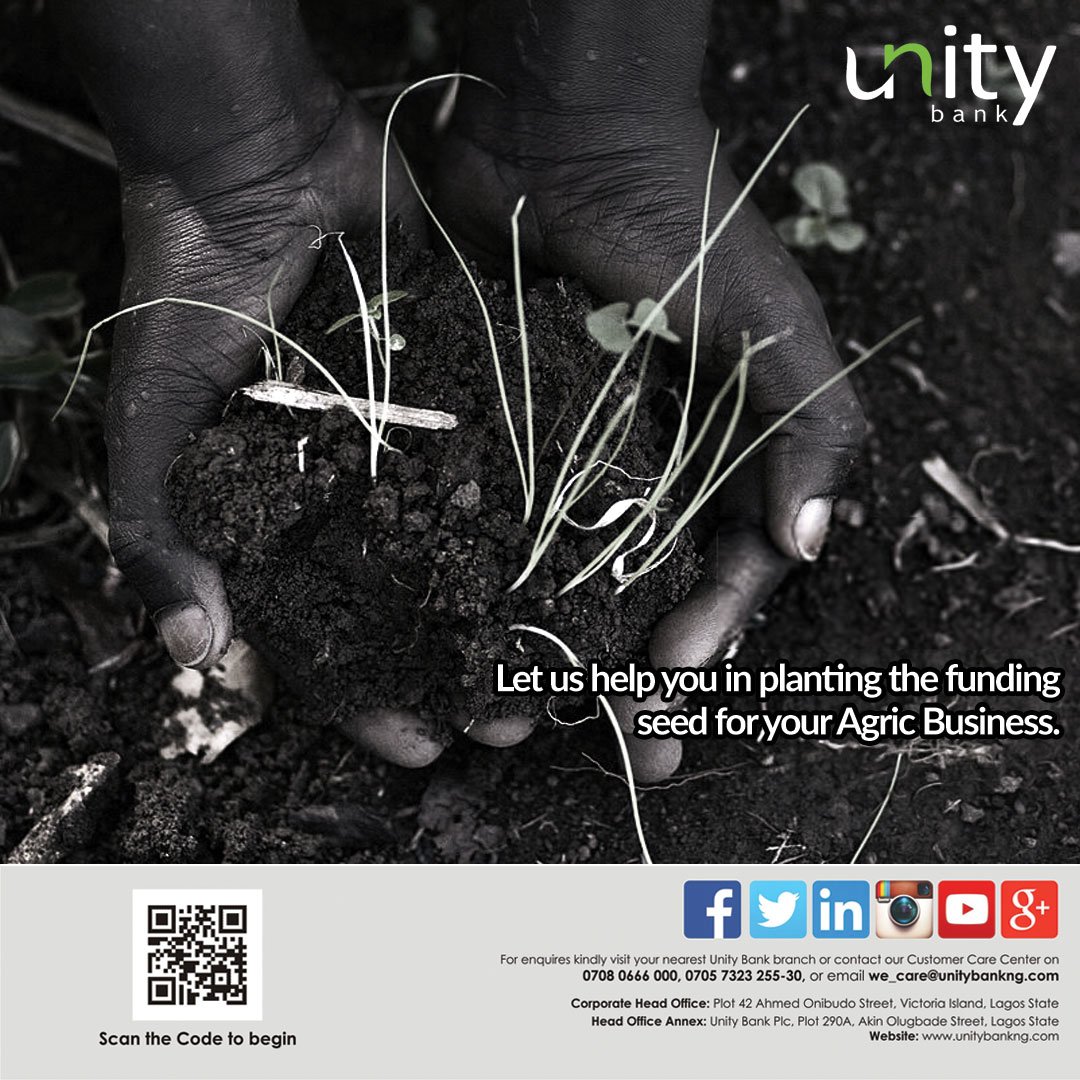 In need of an Agric Business Loan? Contact our experts today at Unity Bank and get professional advice and access to our dynamic products.
