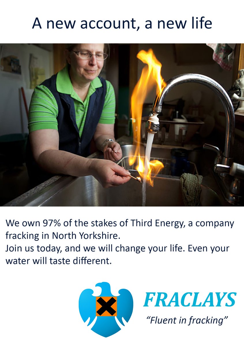 nclpeopleplanet's tweet photo. @Barclays @BarclaysUK You might need some rebranding for your information leaflets? #fossilfree #StopBarclaysFracking #FrackOff https://t.co/iB2cObKesu