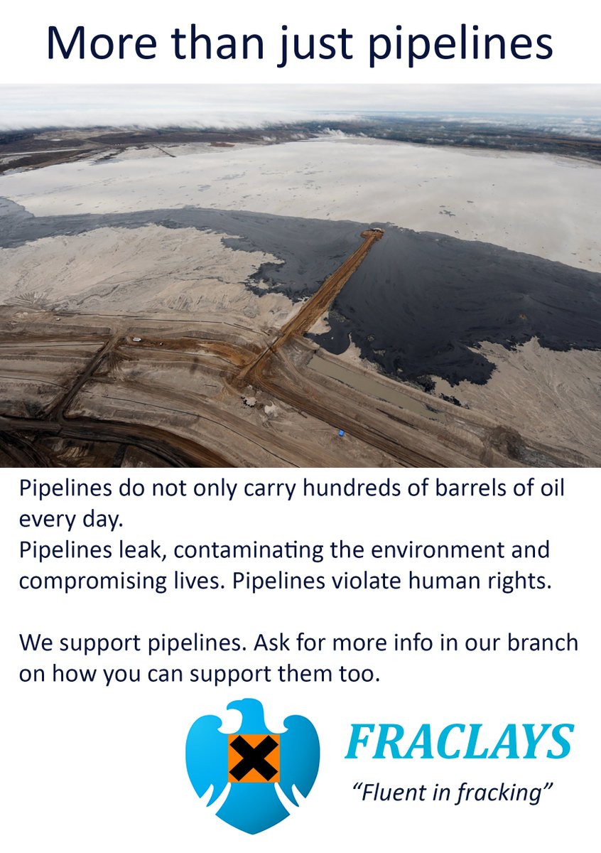 nclpeopleplanet's tweet photo. @Barclays @BarclaysUK You might need some rebranding for your information leaflets? #fossilfree #StopBarclaysFracking #FrackOff https://t.co/iB2cObKesu
