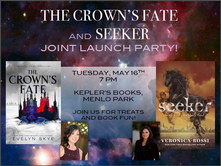 rossibooks's tweet photo. ICYMI: Join me and @EvelynSkyeYA at @Keplers next Tuesday to celebrate the launch of SEEKER and THE CROWN'S FATE. 🎉🎉📖📖 https://t.co/jvk8BiCTVr