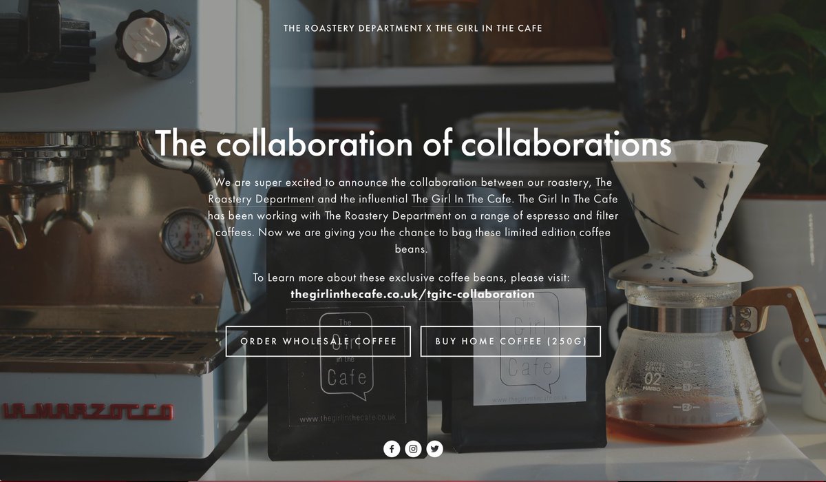 TheRoasteryDept's tweet photo. Our collaboration w @Girl_inthe_Cafe has launched today! Grab limited edition #coffee beans from #Cameron https://t.co/4PyXRiI74s https://t.co/ncKACAInXr