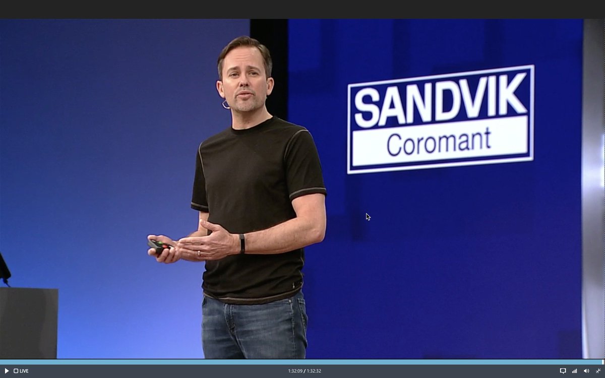 syehus's tweet photo. Sandvik Coromant using #Azure #Cloud and #IOT for their machine maintenance
#microsoft #MSBuild #MSBuild2017 https://t.co/7j5hpgbU9N