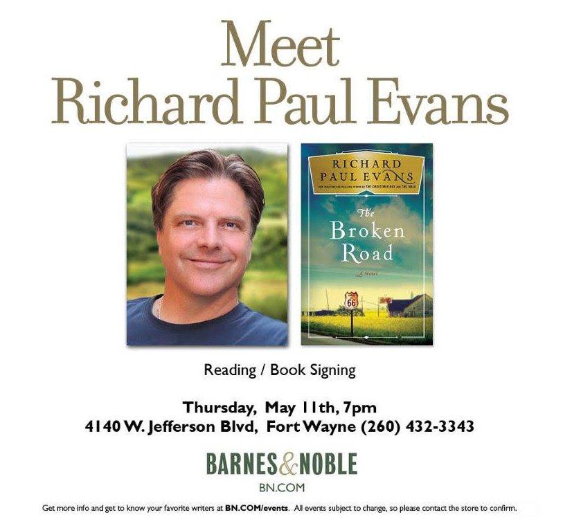 Richard Paul Evans On Twitter Come To My Book Signing At Barnes