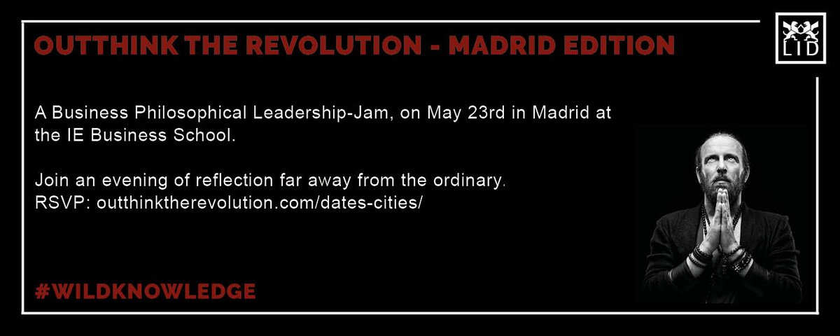 lidspeakers's tweet photo. @AndersIndset will be launching his new book #WildKnowledge in Madrid on 23 May! More details here: https://t.co/e2rTS7GnXi #DES2017 https://t.co/7LVAxYkiPy