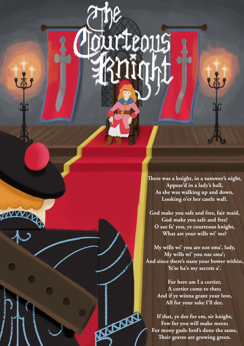 jakereeson's tweet photo. The Courteous Knight - The first page of my personal/portfolio project on scottish folk tales! #illustration #digitalart https://t.co/pfE1hwZpPp