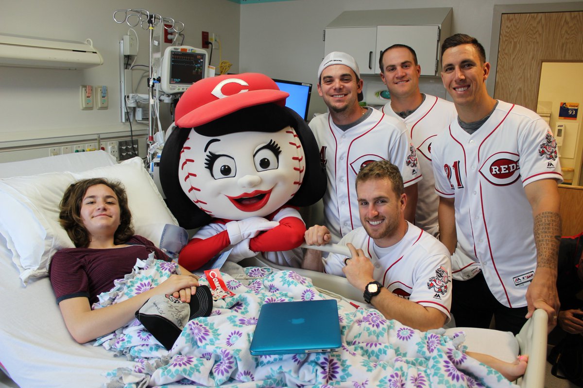 CincyChildrens's tweet photo. Thanks to the @Reds for painting, playing, and laughing us on Tuesday! The kiddos loved spending time with Rosie Red and all of her friends. https://t.co/j83Ib4NhzI