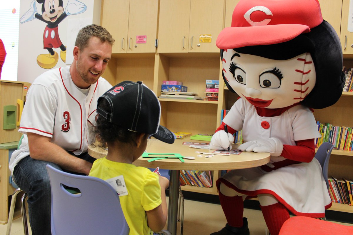 CincyChildrens's tweet photo. Thanks to the @Reds for painting, playing, and laughing us on Tuesday! The kiddos loved spending time with Rosie Red and all of her friends. https://t.co/j83Ib4NhzI