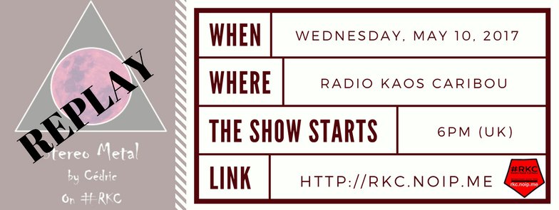 _StereoMetal's tweet photo. ▶️ Ce soir 18h (UK) 19h (FR) 20h (MDG)
➡️ #REPLAY N°5 de #StereoMetal sur @RadioKC https://t.co/hmfO96dQlo