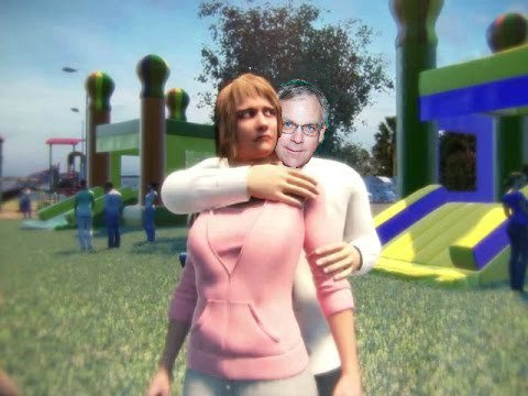 TheDSCshow's tweet photo. Here's Chris @CBoyerDSC from 100.7 @kfmbfm doing a demo of the Filner headlock! #SanDiego #radio #FilnerHeadlock https://t.co/4qpRuFWWWS