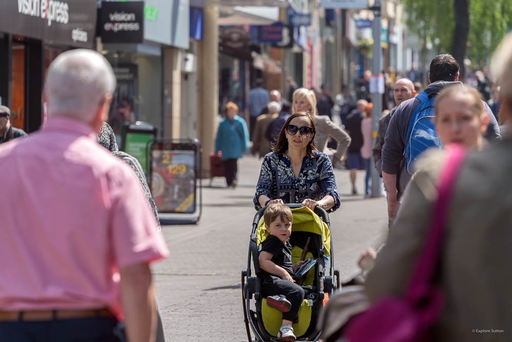 explore_sutton's tweet photo. Enjoying the wonderful weather. #Sutton soaking up the #sunshine #spring #highstreet #towncentre #exploresutton https://t.co/hTKpSIVcZI