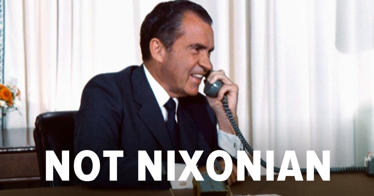 HuffPostPol's tweet photo. Nixon Library says Trump's #NotNixonian ... because Nixon never fired his FBI director https://t.co/Brw8TZKmTV https://t.co/pufeWO8gHM