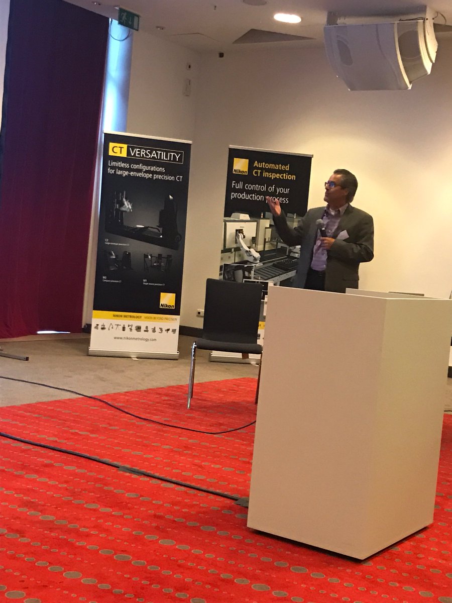 AvonixImaging's tweet photo. Jeff Diehm presenting on large-format #CTsystems at the #NikonMetrology 7th Annual International Resellers meeting in Stuttgart, Germany. https://t.co/r3LC9H5aNG
