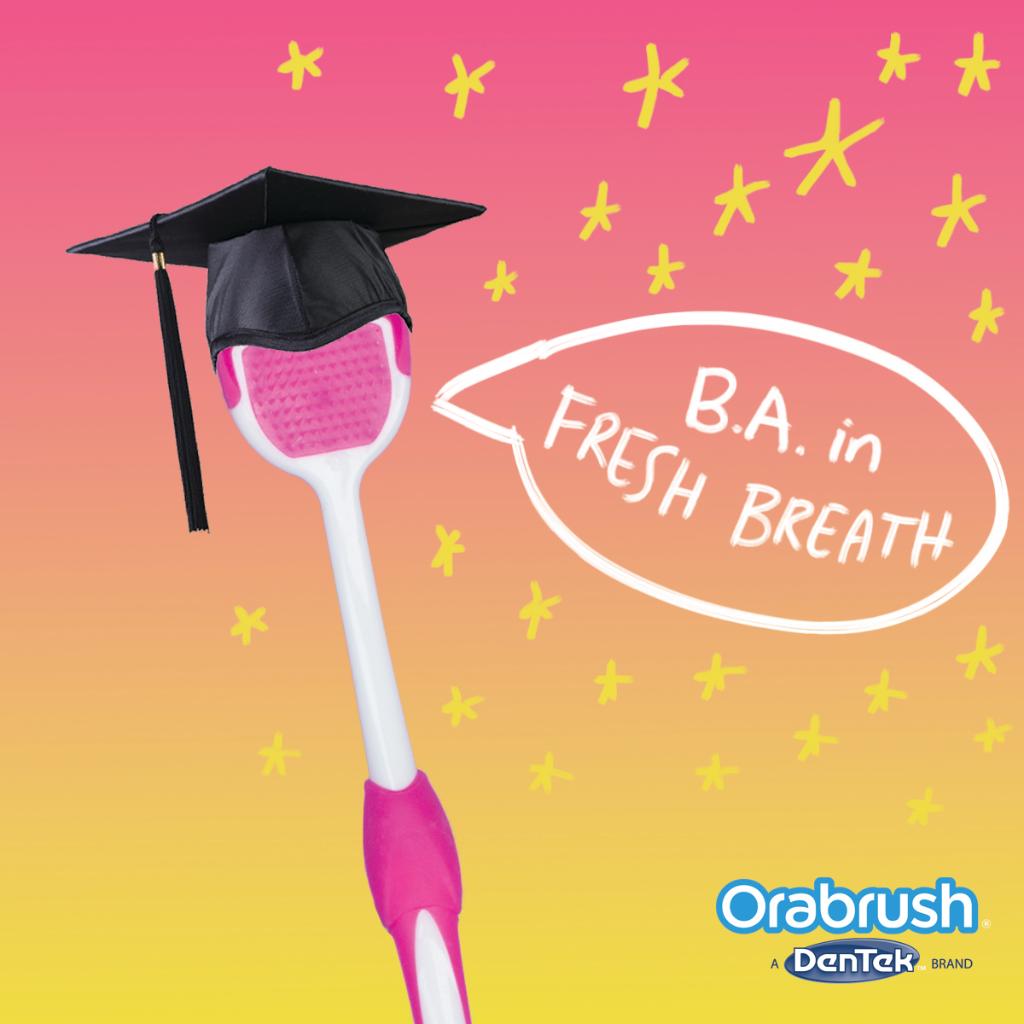 Graduate from I-partied-all-night breath to I'm-kind-of-an-adult-now breath w/ Orabrush®. Get 1 FREE w/ shipping: orabrush.com/free.
