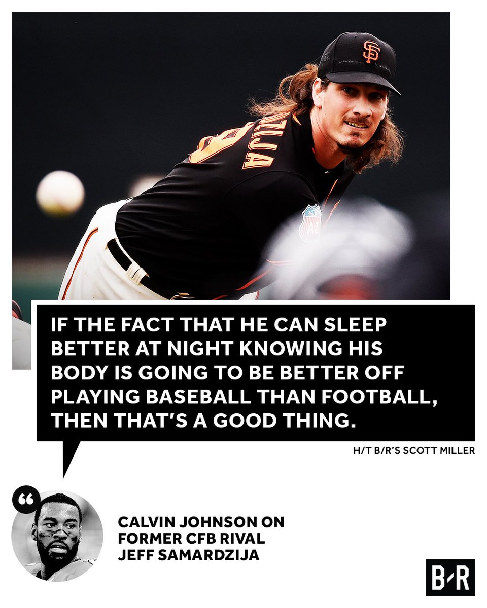 BleacherReport's tweet photo. Megatron ($114M career earnings) is a legend. Samardzija ($128M) isn't. The two CFB rivals look back 10 years later: https://t.co/VANJ0jSw0e https://t.co/pvuSKir6cA