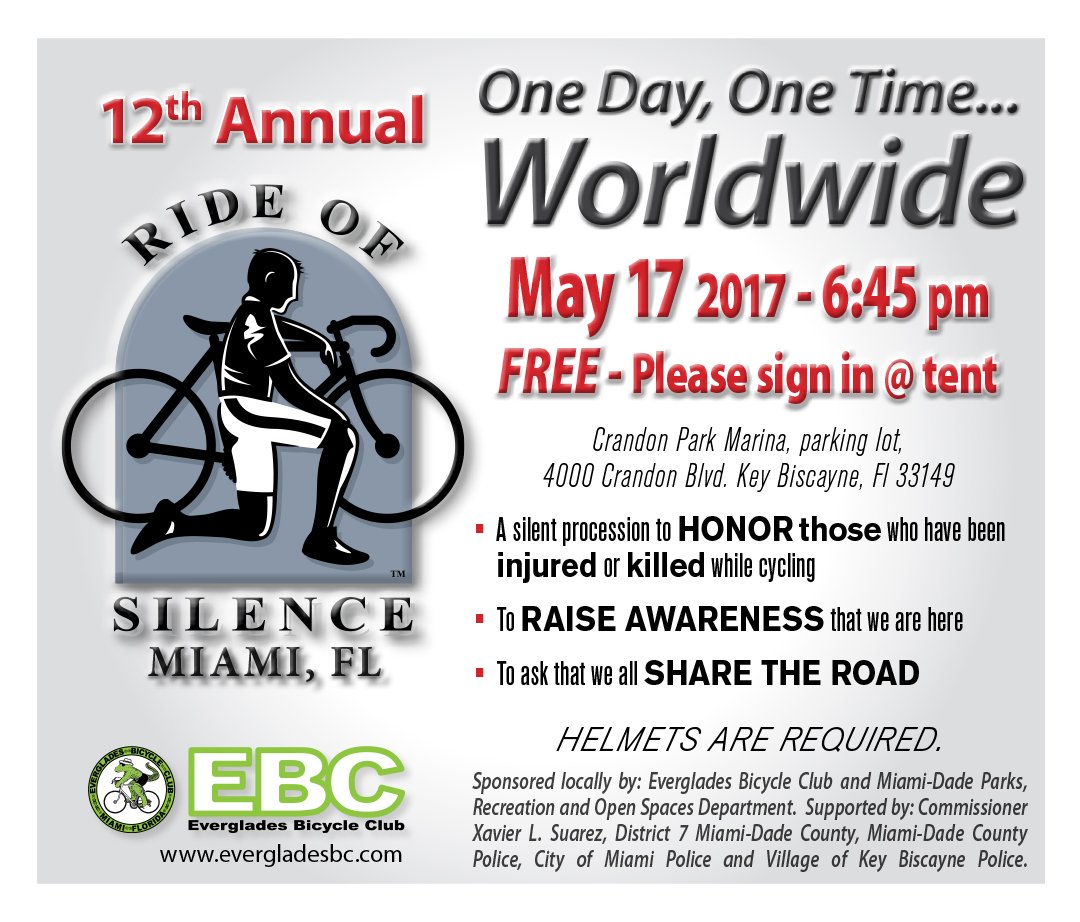 Join #EvergladesBC for the 2017 #RideOfSilence, ow.ly/wLay30bBmyC.  #EBCRides #RideEBC #Bike305 #MiamiBikeScene #cyclingadvocacy