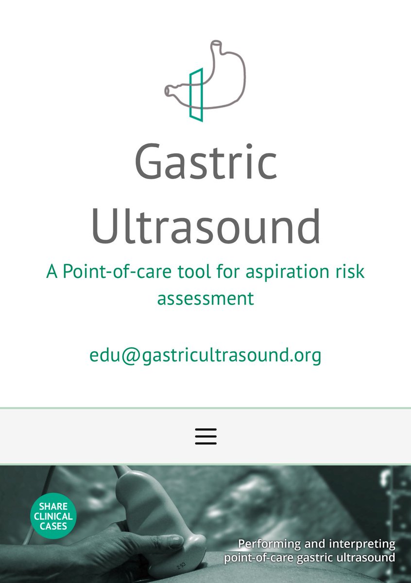 Great #GastricUltrasound resource • thanks Christian Arzola #SOAPAM2017 gastricultrasound.org