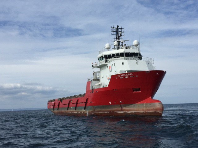 GroupFletcher's tweet photo. Another vessel new to the Fletcher Group fleet - the UT755LN DP2 PSV โFS Balmoralโ in the Firth of Forth this afternoon. #ReadyToSupportYou https://t.co/VpJPxYum0Z