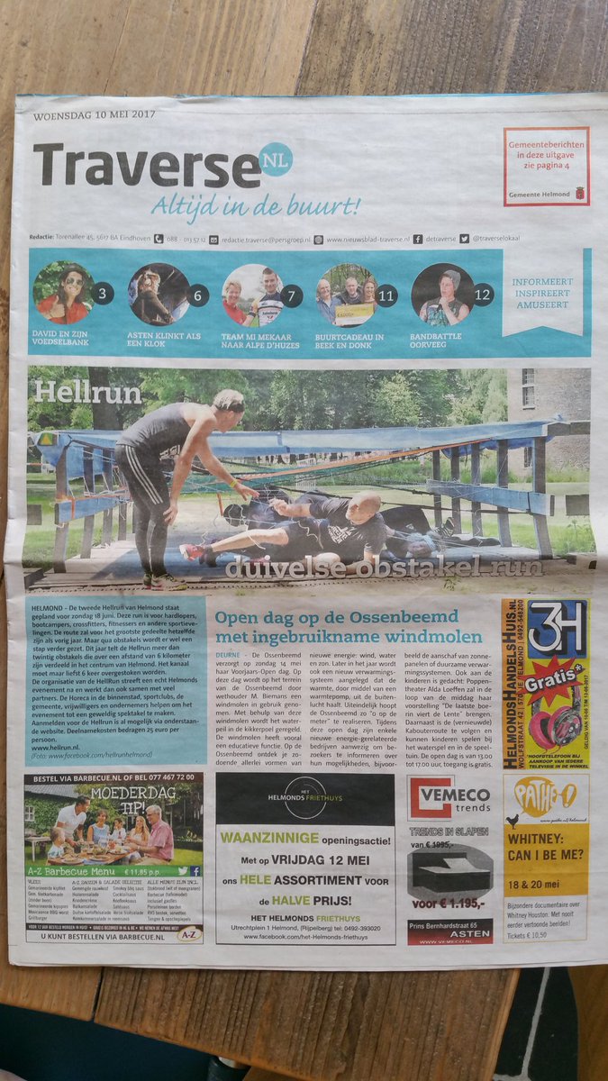 HellRunHelmond's tweet photo. Voorpagina @traverselokaal https://t.co/3uZUvkgFZx https://t.co/79MG56kwt4