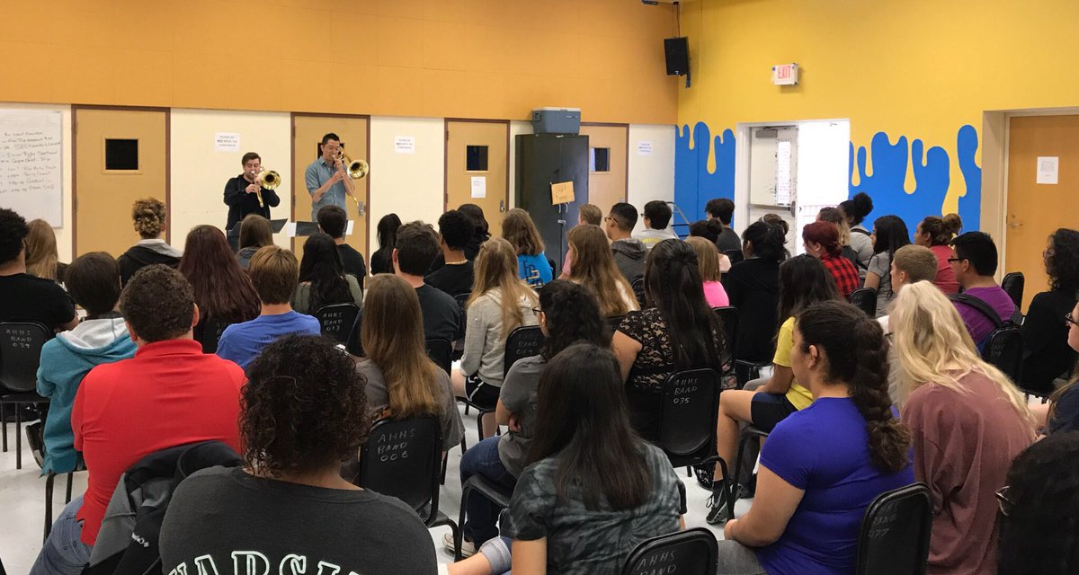 AHHSBand's tweet photo. Thanks @matt_maniacal4 and @nick_maniacal4 of the @Maniacal4 for presenting to the @HeightsNation this morning! https://t.co/q2ol1KFPAq