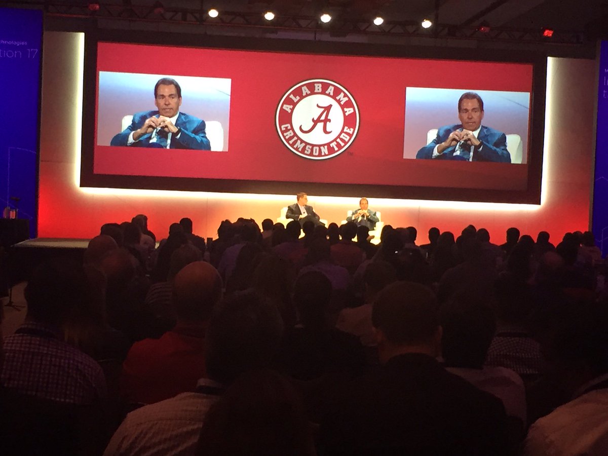 CindyDeArmond1's tweet photo. Keynote with Nick Saban, Head Football Coach, University of Alabama Crimson Tide at #formation17 https://t.co/2XvGtR60Fh
