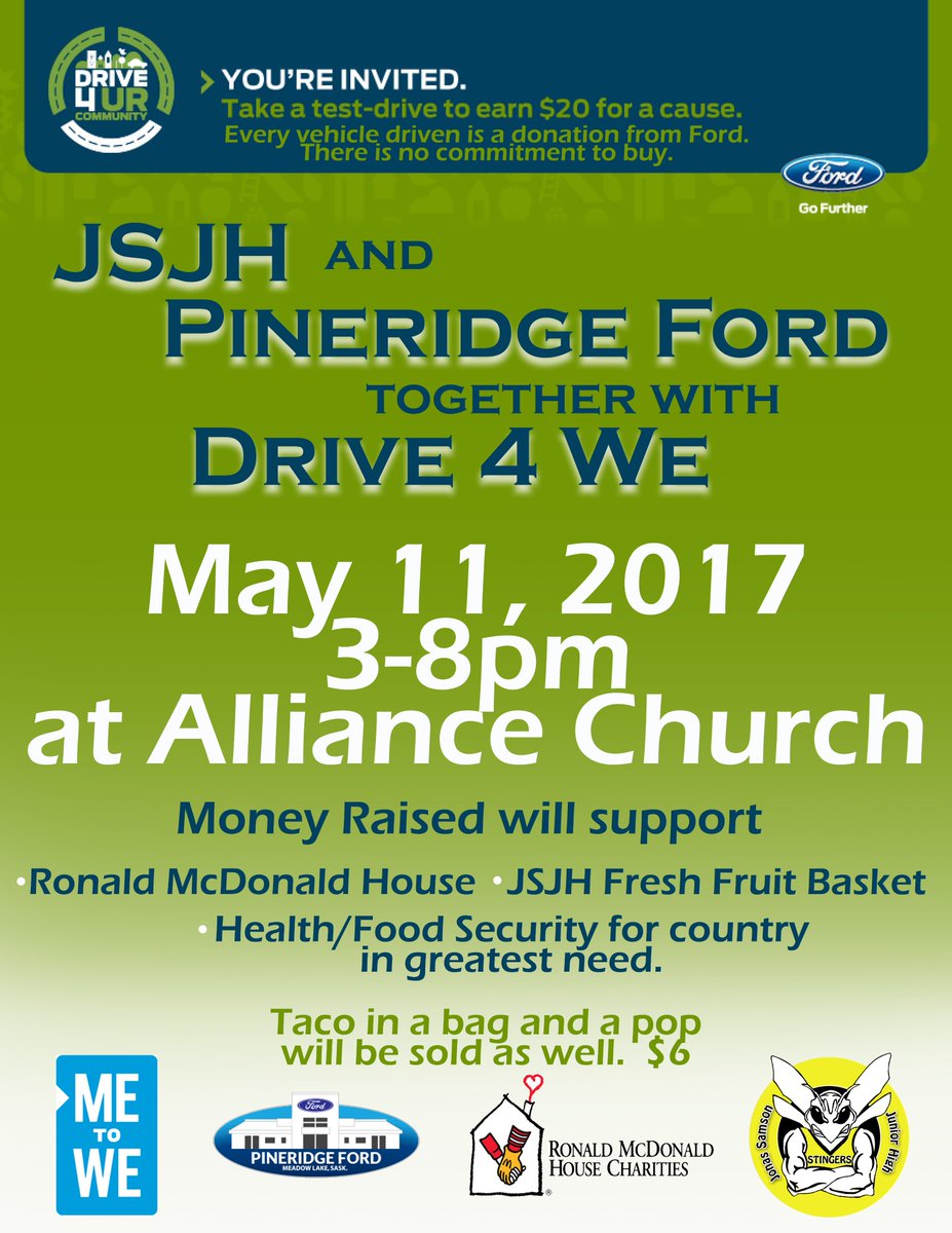 JSJHStingers's tweet photo. Tomorrow!!  Follow the link to pre-register!https://t.co/UgMgMlh8wr #Drive4We #JSJH #MeadowLake  #Stingers #PineridgeFord https://t.co/FvqR5wFX5g
