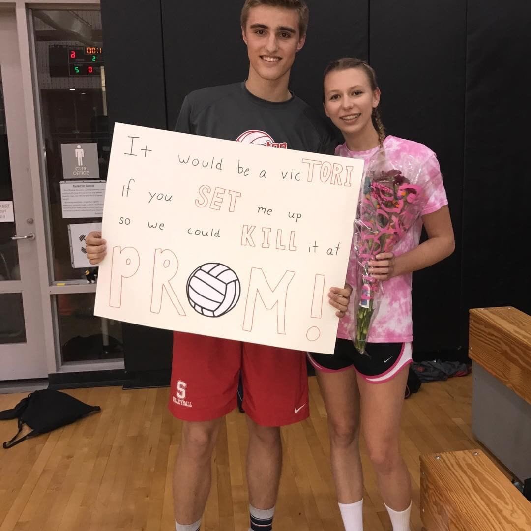 SAHSPromposals's tweet photo. vicTORI! 🏐🏐🏐 Brett Cornman &amp; Tori Reiner! https://t.co/XCpPGAo1fF