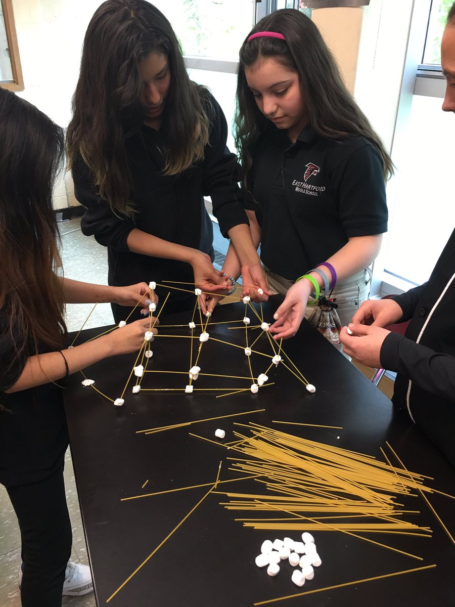 CCSU_STEM6's tweet photo. Honors students working on a #STEM activity!! Whose tower will be the tallest? #prepareworksucceed #learningisfun @EHMiddle https://t.co/G6JVSC7IzW