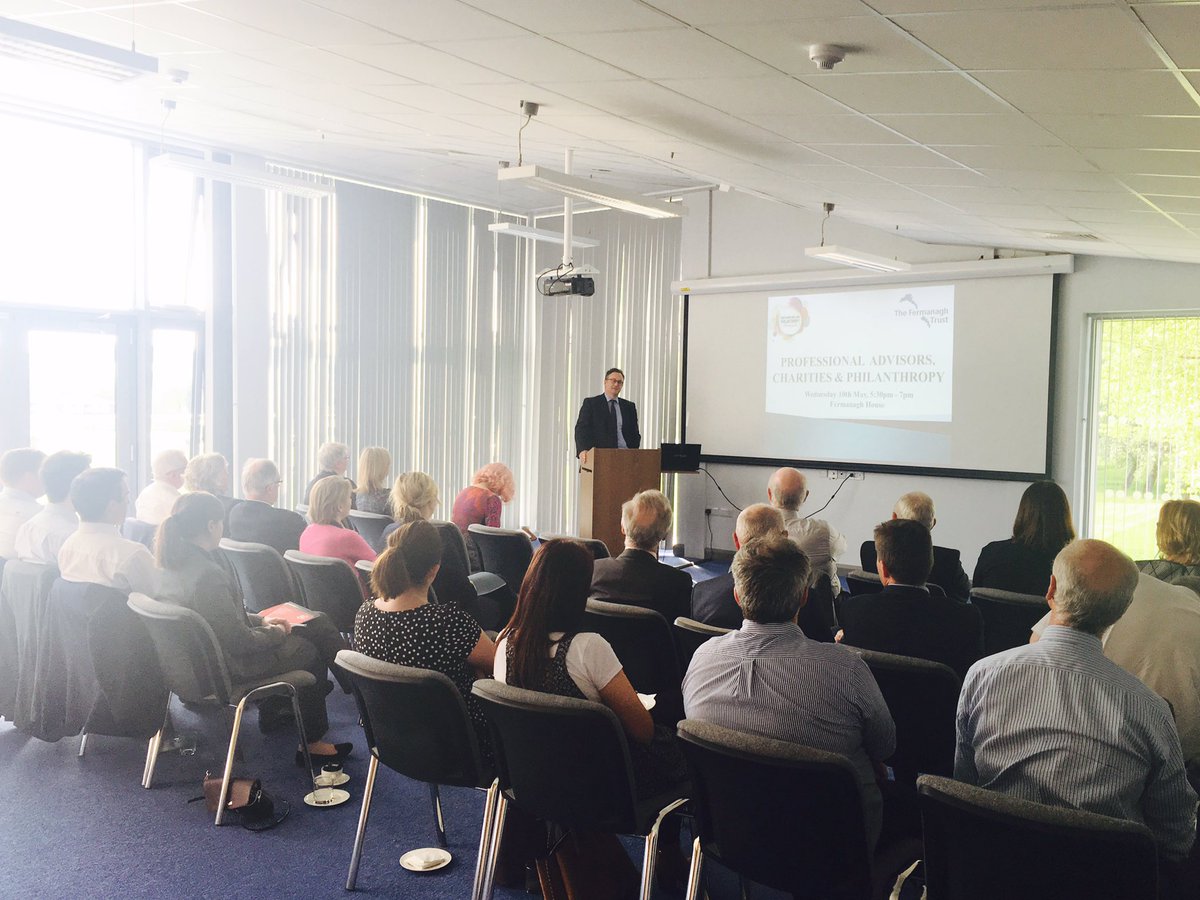 FermanaghTrust's tweet photo. #NIPhilanthropy17 President of @LawSociety_NI and board director of @GivingNI Ian Huddleston addressing our Professional Advisors Seminar https://t.co/HJSlAhwH9W