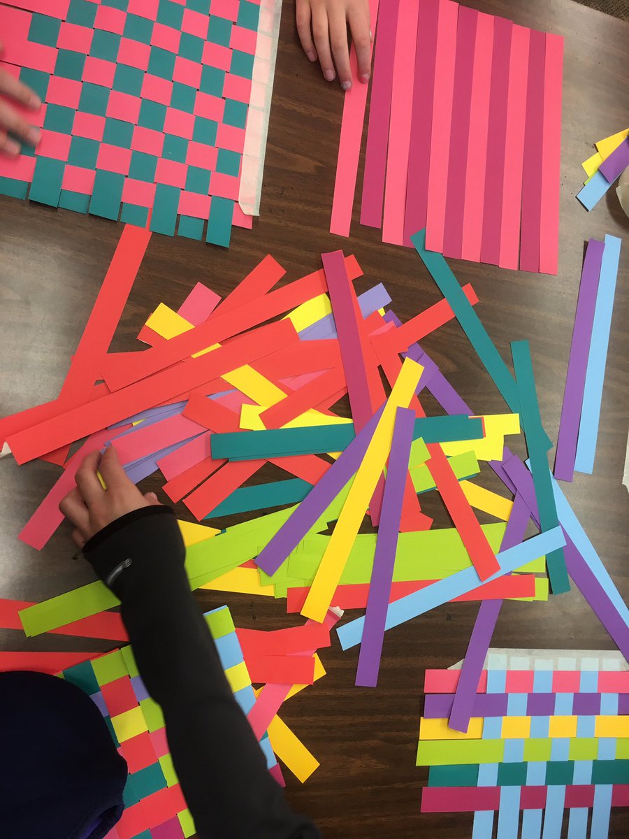 Paper weaving in the #library #makered