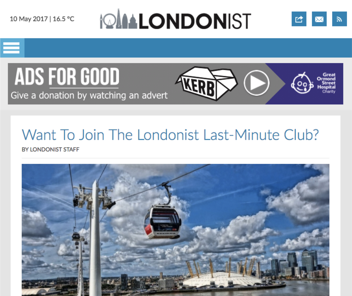 GoodLoopHQ's tweet photo. EXCITING NEWS: Good-Loop ethical ads are now displaying on @Londonist! Visit their site to watch some Ads For Good now! #adsforgood #adtech https://t.co/I6r6pJNXIL