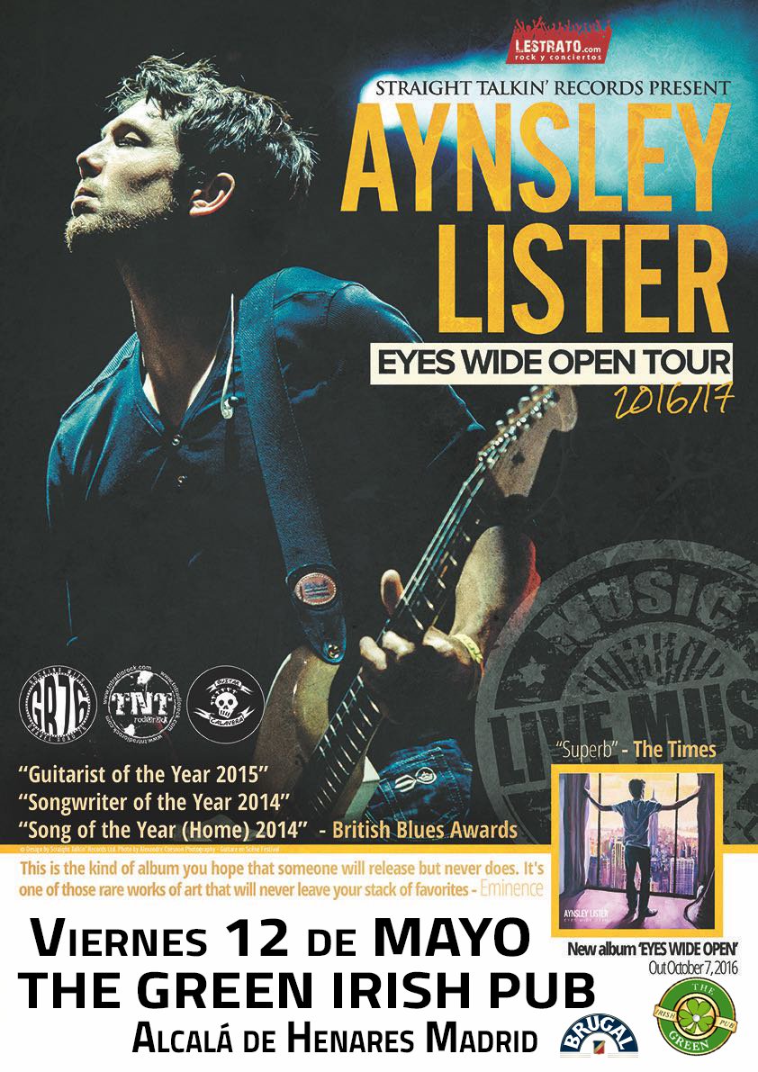 El viernes <a href="/AynsleyLister/">Aynsley Lister</a> en <a href="/TheGreenIrish/">The Green Irish Pub</a> en #AlcaládeHenares
Compra tus entradas anticipadas en bit.ly/2nrBcBB