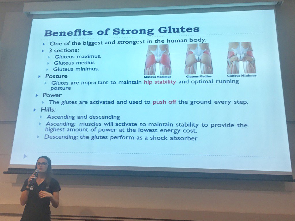 KathleenMcQ's tweet photo. Your butt is the power-house in running! Make sure you strengthen your glutes. #strong2run Programme @Sportscience_sa https://t.co/mgBcQNTMFV