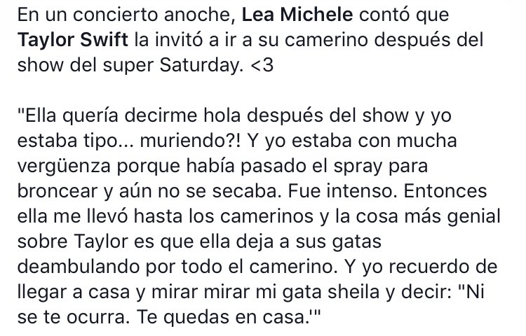 EquipoTSwift's tweet photo. Lea Michele sobre Taylor. https://t.co/bFGZluWNJL