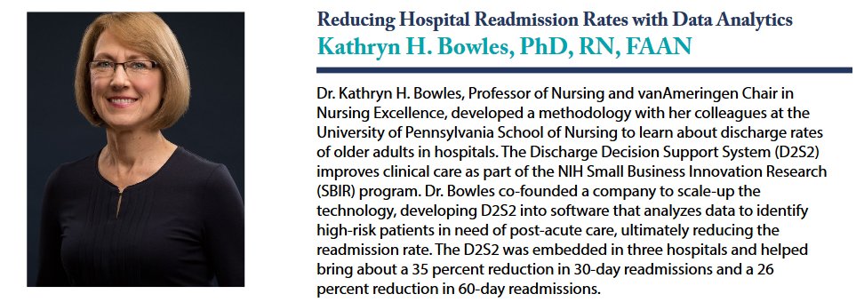 AACNPolicy's tweet photo. Dr. Bowles, a @NINR-funded researcher, is using data to reduce hospital readmission rates. #NursingResearch #NursesWeek @PennNursing https://t.co/INT0l4pNgD