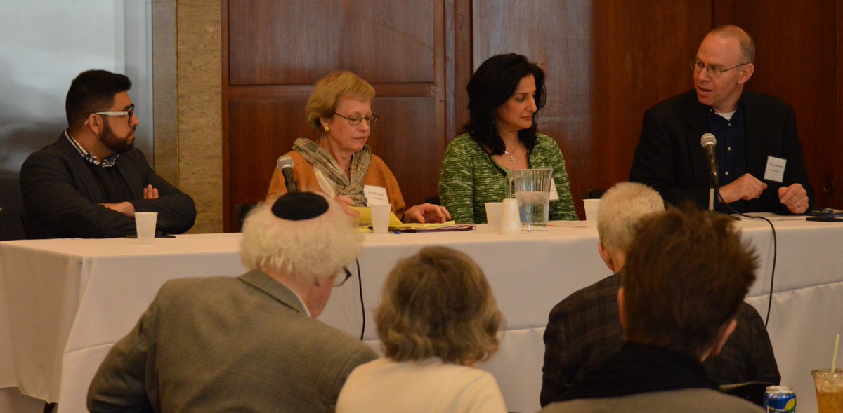 ICNY's tweet photo. How do #interfaithfamilies negotiate the boundaries between their respective religious traditions? Panel comments via #FaithinSW coming up. https://t.co/UhvjEbPBCj