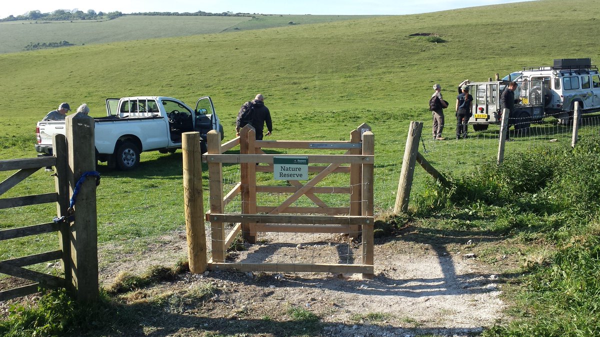 KyleJennings24's tweet photo. Sunny day improving access with new gates at Southerham NR with @sdnpa and their volunteers. #Ledermantrainee @SussexWildlife https://t.co/uw5nxQ8dsy
