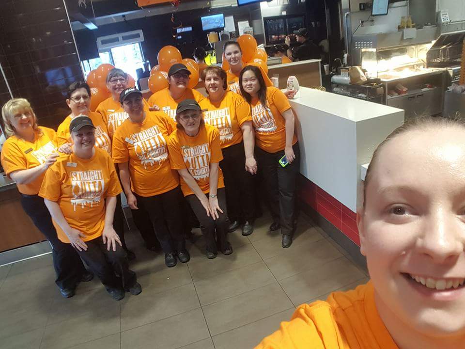 FortSaskMcD's tweet photo. Whose ready for game 7?!?! Team Fort Sask McDonalds! Go Oilers Go!!! #Oilers  #OrangeCrush https://t.co/qiRGNV6867