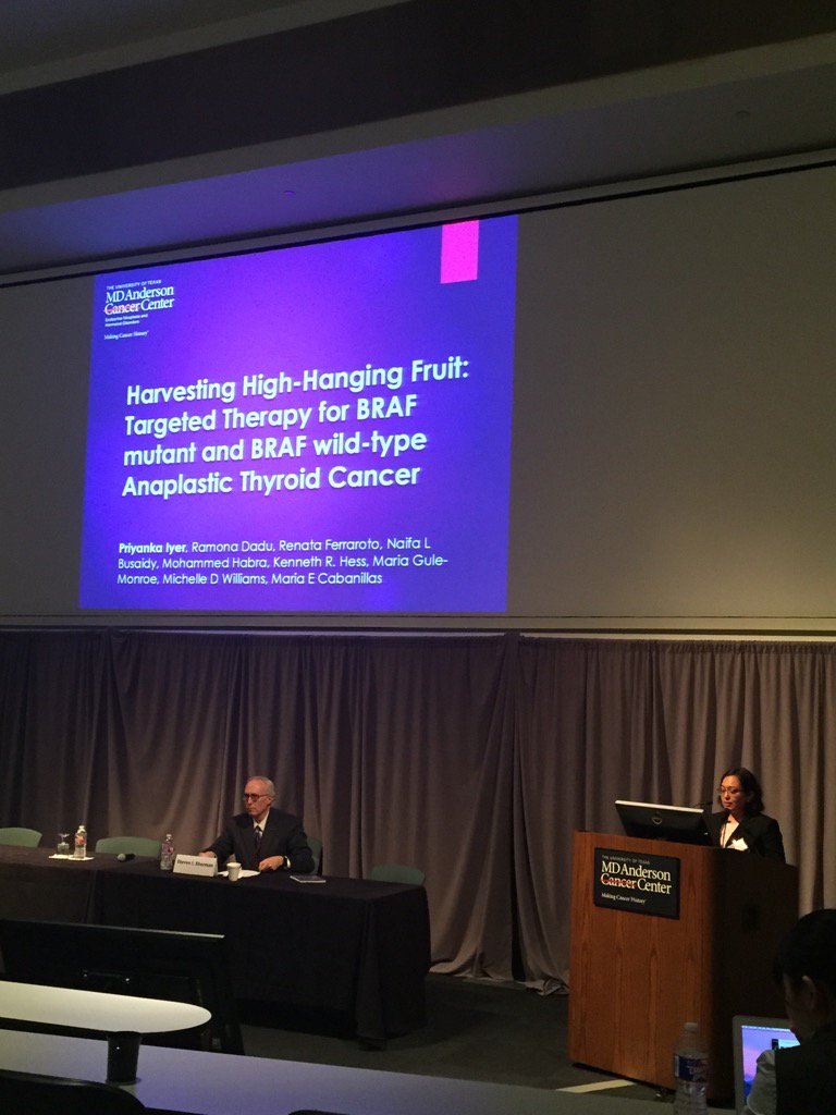 Maria Cabanillas, MD (@drmcabanillas) on Twitter photo Endocrine fellows representing us well!! Dr Iyer discusses targeted tx 4 anaplastic #thyroidcancer <a href="/MDAndersonNews/">MD Anderson Cancer Center</a> Endocrine fellows representing us well!! Dr Iyer discusses targeted tx 4 anaplastic #thyroidcancer <a href="/MDAndersonNews/">MD Anderson Cancer Center</a>