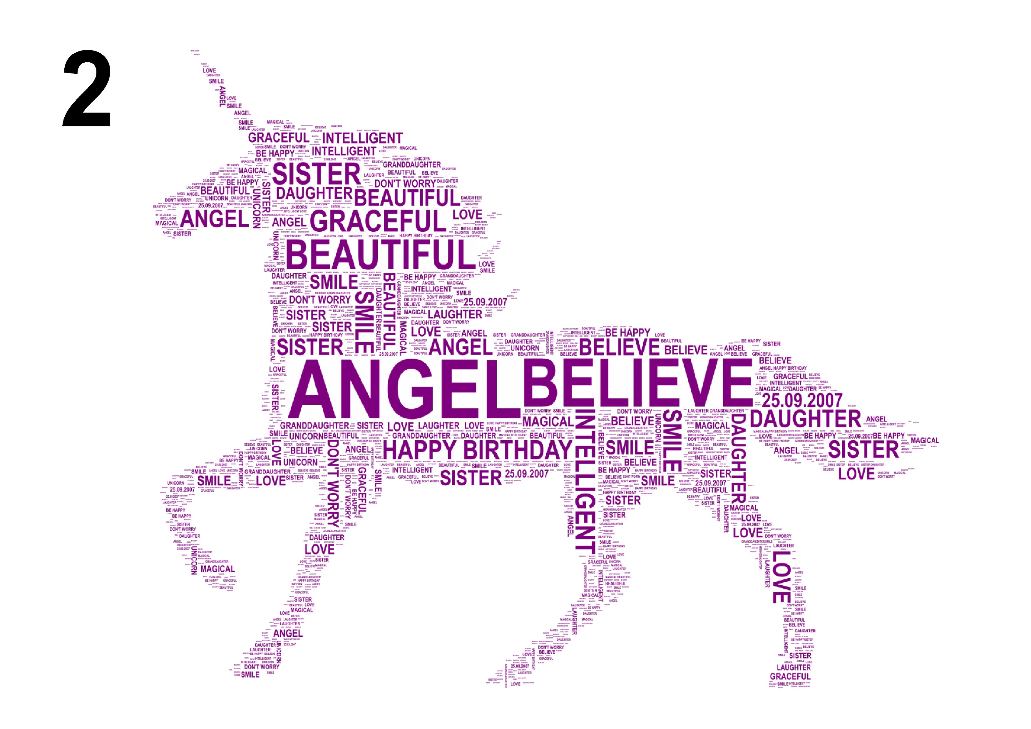 Personalised Unicorn word picture 