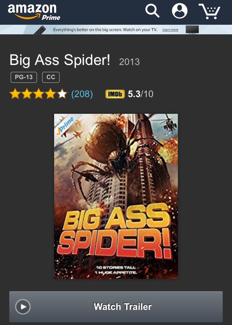 epic_pictures's tweet photo. Did you know BIG ASS SPIDER! is available on Amazon Prime??

https://t.co/sy6bhegR4N https://t.co/kaNAKoDJMt