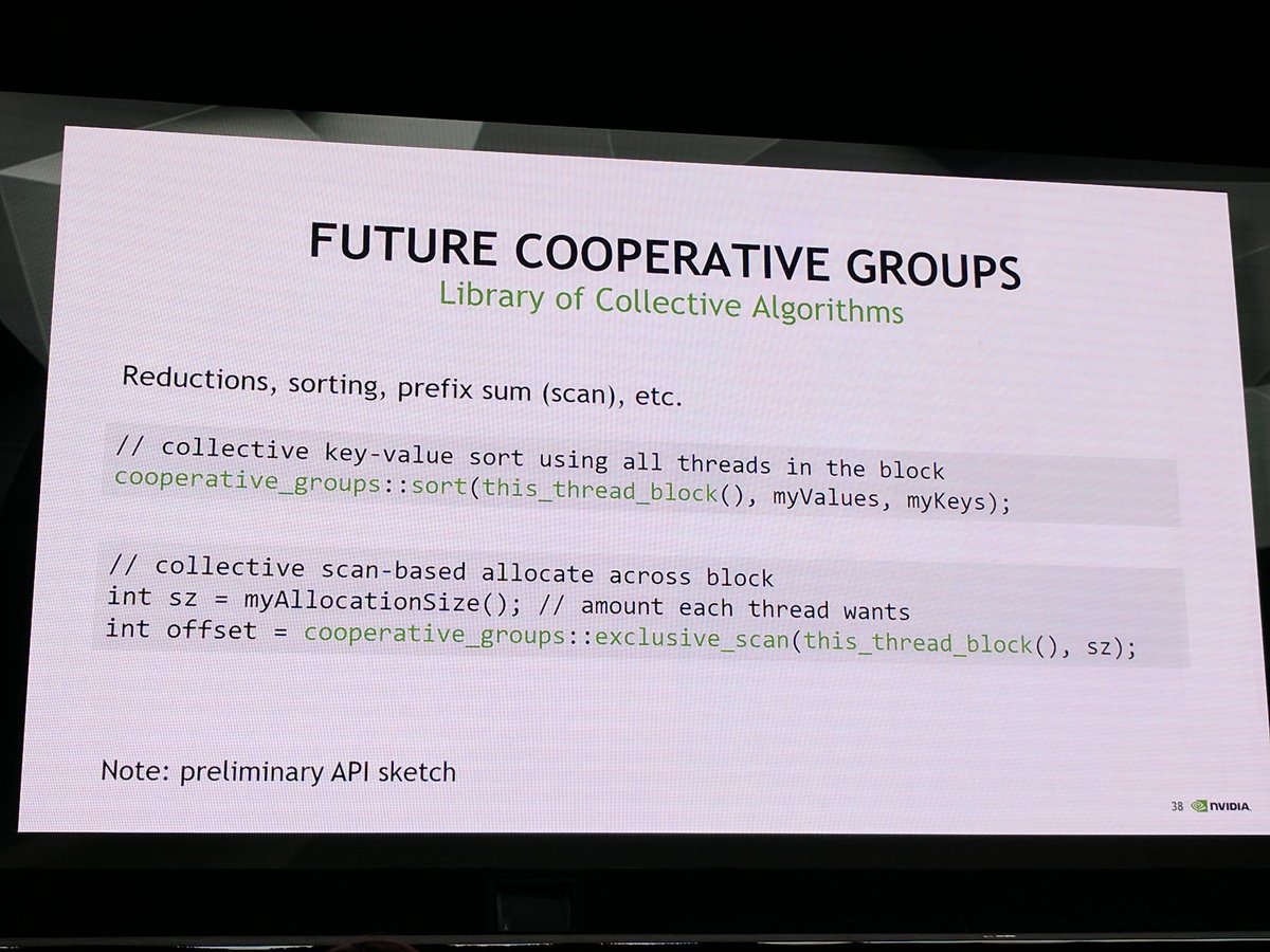blelbach's tweet image. Someone should tell them about #Cpp17 parallel algorithms and executors! #GTC17 #CUDA9