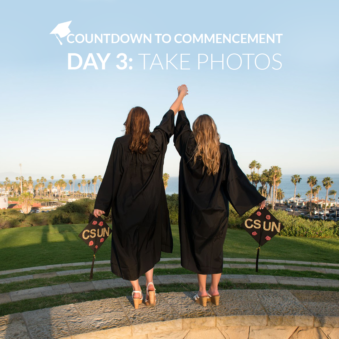 SantaBarbaraCC's tweet photo. DAY 3: COUNTDOWN TO COMMENCEMENT. Take your graduation photos! 2 days to go! #SBCC #sbccgrad2017 Photo credit: @johnthomasrose https://t.co/pjSSIdNLKJ
